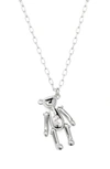 Ambush Teddy Bear Pendant Necklace In Silver