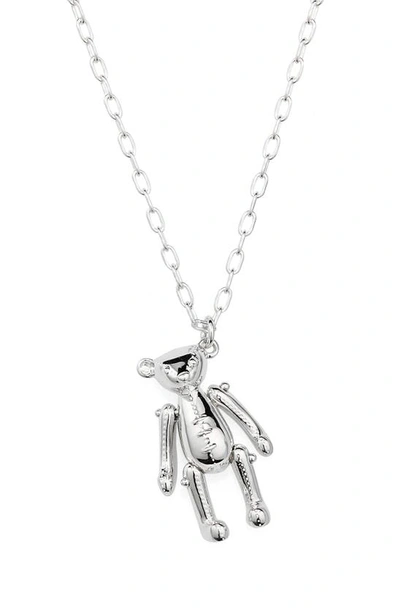 Ambush Teddy Bear Pendant Necklace In Silver