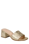 Kate Spade Emmie Block Heel Slide Sandal In Pale Gold