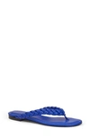 Lafayette 148 Stokes Braided Napa Thong Sandals In Lapis Blue