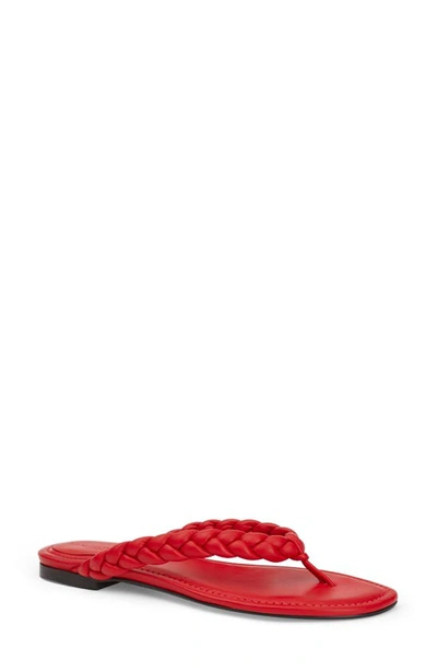 Lafayette 148 Nappa Leather Handbraided Sandalflame In Flame