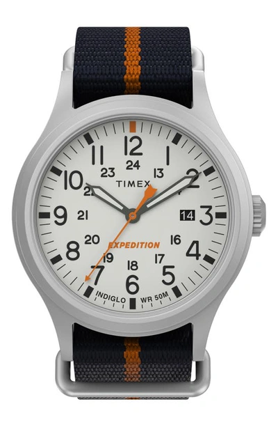 Timex Expedition Sierra Webbing Strap Watch, 40mm In Black Silver Tone White