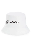 Off-white White Script Logo Hat In White/ Black