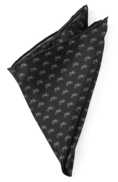 Cufflinks, Inc Bicycle Silk Pocket Square In Black