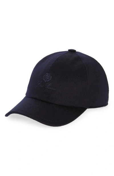 Loro Piana Logo-embroidered Storm System® Cotton-blend Corduroy Baseball Cap In Blue_navy