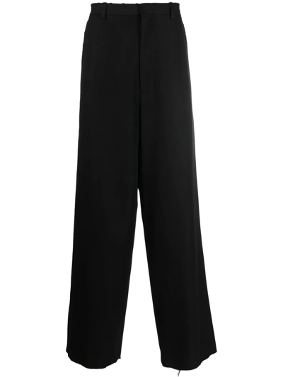 Balenciaga Worn Out Wide-leg Trousers In Black