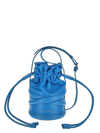 Alexander Mcqueen The Soft Curve Drawstring Leather Crossbody Bag In Blue