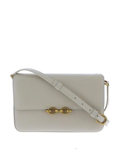 Saint Laurent Le Maillon Crossbody Bag In White