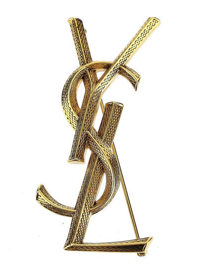 Saint Laurent Gold-tone Brooche