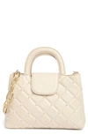 HOUSE OF WANT FAUX PEARL DIAMOND QUILT SNACK MINI SATCHEL