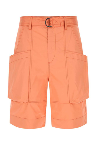 Isabel Marant Peach Cotton Frayis Bermuda Shorts Orange  Uomo 42 In Pink