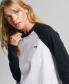 Superdry Women's Organic Cotton Vintage Baseball Long Sleeve Top Black