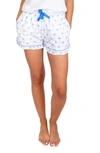 Sant And Abel Palm Tree Print Cotton Pajama Shorts In Blue