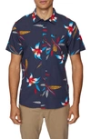 O'neill Yabro Hibiscus Short Sleeve Button-up Shirt In Navy
