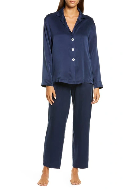 Lunya Washable Silk Pyjamas In Deep Blue