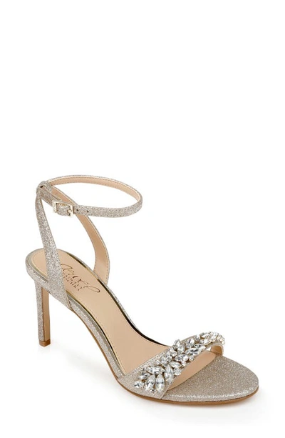 Jewel Badgley Mischka Dallyce Ankle Strap Sandal In Gold Glitter
