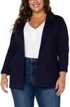 Liverpool Boyfriend Ponte Knit Blazer In Cadet Blue