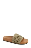 Rag & Bone Bailey Woven Suede Slide Sandals In Safarinb