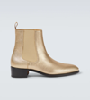 TOM FORD METALLIC LEATHER ANKLE BOOTS