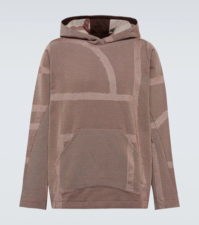 Byborre Graphic Knit Hooded Sweatshirt In Brown