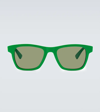 Bottega Veneta Square Sunglasses In Green