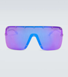 Gucci Mask-frame Sunglasses In Gold-silver-pink