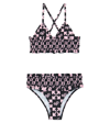 Off-white Monogram Lycra Bikini Set In Black Pink