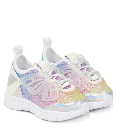 Sophia Webster Mini Kids Silver Fly-by Butterfly Sneakers