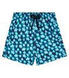 Vilebrequin Boys' Blurred Turtles Printed Regular Fit Swim Trunks - Little Kid, Big Kid In Blue