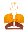 NENSI DOJAKA RUCHED HALTERNECK BIKINI TOP