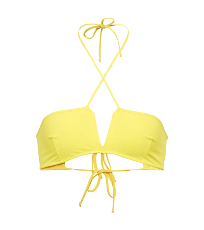 Nensi Dojaka Halterneck Bikini Top In Yellow