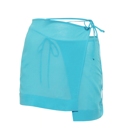 Nensi Dojaka Asymmetric Wrap Miniskirt In Turquoise