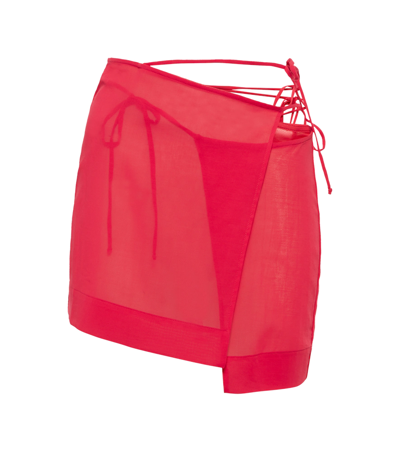 Nensi Dojaka Asymmetric Wrap Miniskirt In Pink