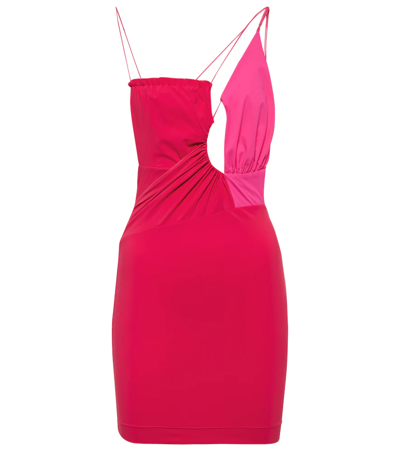 Nensi Dojaka Cutout Ruched Minidress In Pink