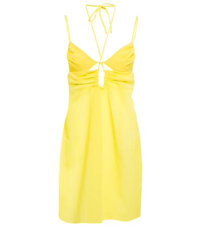 Nensi Dojaka Cutout Halterneck Minidress In Yellow