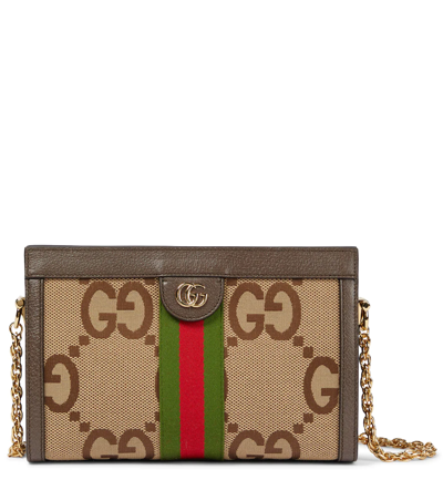Gucci Ophidia Jumbo Gg Small Shoulder Bag In Camel Eb/n.ac/law.po