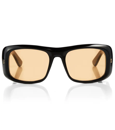 Gucci Rectangular Acetate Sunglasses In Black-black-yellow