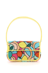 Staud Tommy Leather-trimmed Beaded Satin Shoulder Bag In Mixed Colours