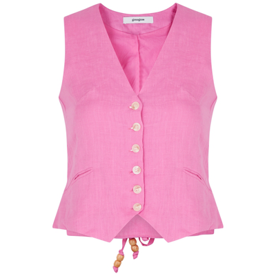 Gimaguas Sunset Pink Linen Waistcoat