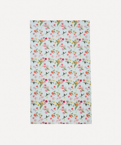 By Hope Tulip Fields Linen Tablecloth In Soft Blue