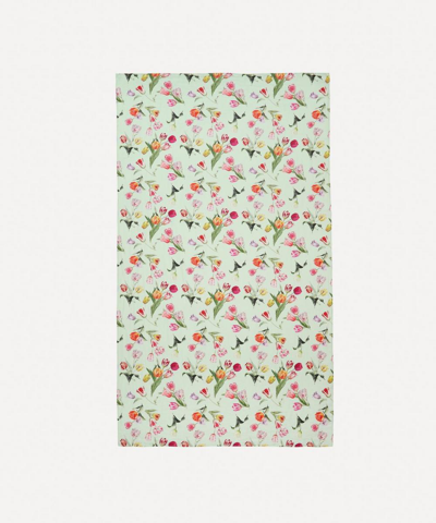 By Hope Tulip Fields Linen Tablecloth In Sage Green