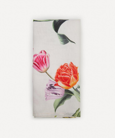 By Hope Tulip Fields Linen Napkin In Blush Pink