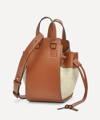 Loewe Women's Mini Hammock Anagram Jacquard Canvas And Leather Drawstring Bag In Ecru/tan