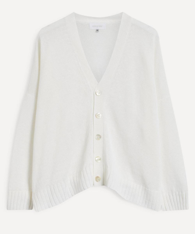 Eskandar Oversized Linen Cardigan In White