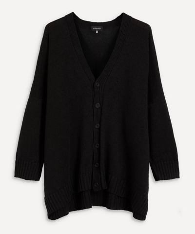 Eskandar Oversized Linen Cardigan In Black