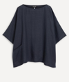 Shop Eskandar Women's 3/4 Sleeve Scoop-neck Tunic In Dark Slate