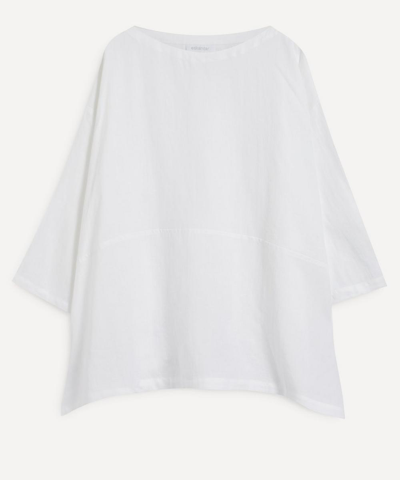 Eskandar Wide Scoop-neck Tunic In White