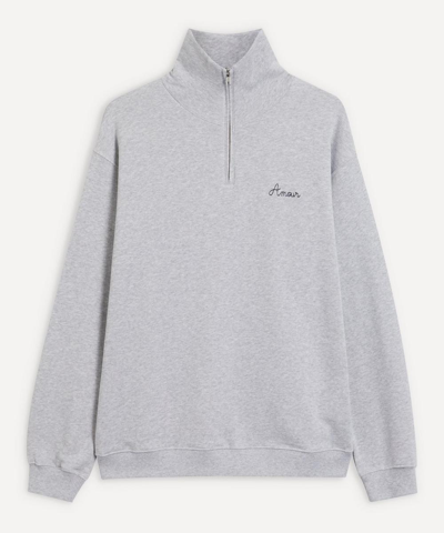 Maison Labiche Amour Quarter Zip Sweatshirt In Heather Grey