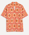 Etro Camicia Rocket Graphic-print Cotton-poplin Shirt In Arancio
