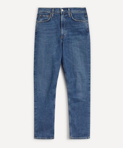 Agolde Merrel Tapered Mid-rise Organic-cotton Denim Jeans In Blue